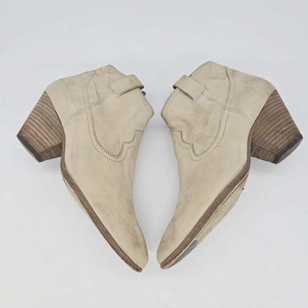 Frye Reina Ankle Boots Women's Size 7.5 M Side Zip Cone Heel Leather Western - Picture 3 of 8